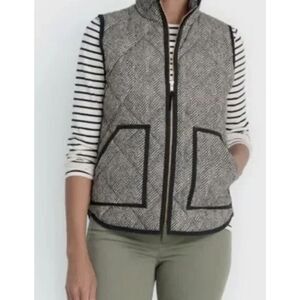 41 Hawthorn Stitch Fox Herringbone Puffer Vest Size L Dark‎ Gray Full Zip NWT